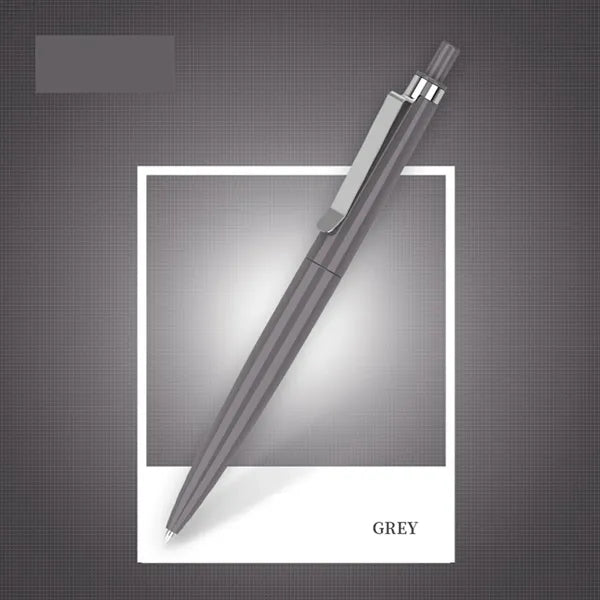 Retractable Plastic Advertising Ball Pen with Metal Clip
