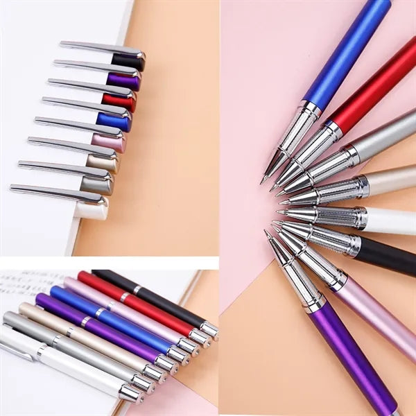 Ballpoint Colored Pen Clip Office Stationery Roller Ballpen