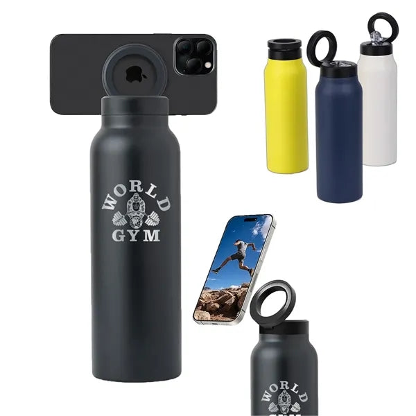 24oz MagSafe Compatible Water Bottle With Magnetic Phone Hol