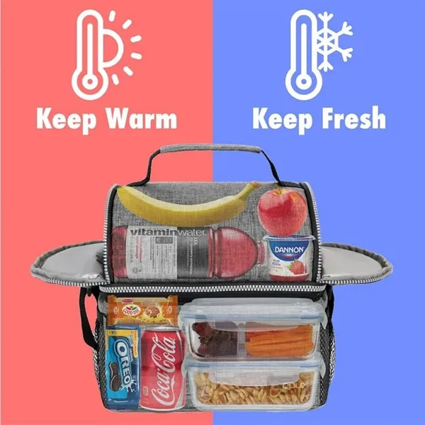 Insulated Dual Compartment Lunch Bag