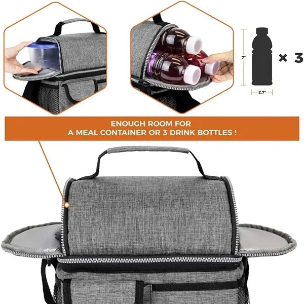 Insulated Dual Compartment Lunch Bag