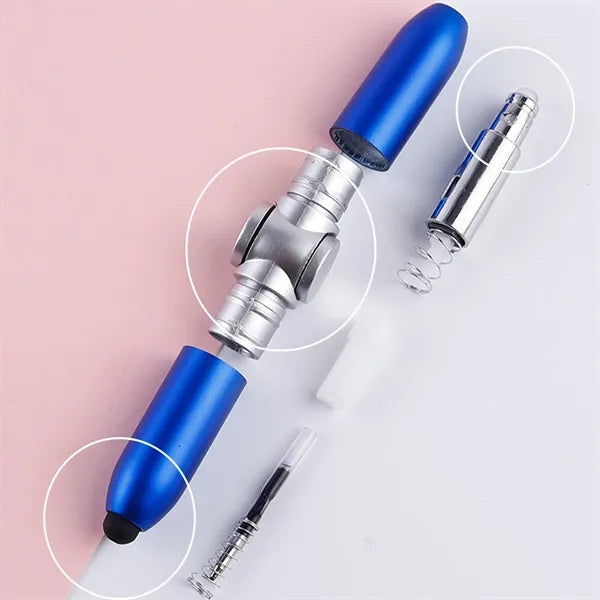 Rotating Ballpoint Pen with LED Light Anti Stress Gift Toys