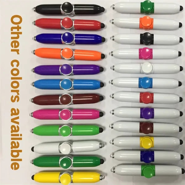 Rotating Ballpoint Pen with LED Light Anti Stress Gift Toys
