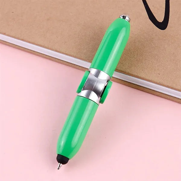 Rotating Ballpoint Pen with LED Light Anti Stress Gift Toys