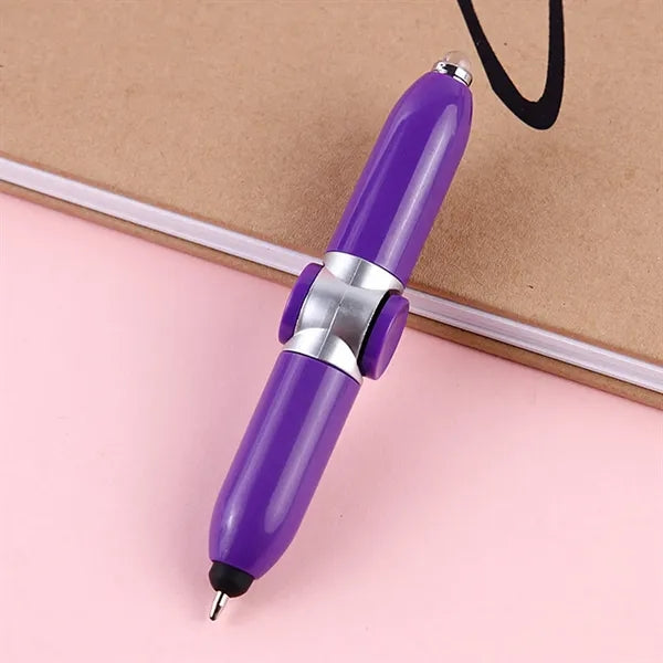 Rotating Ballpoint Pen with LED Light Anti Stress Gift Toys