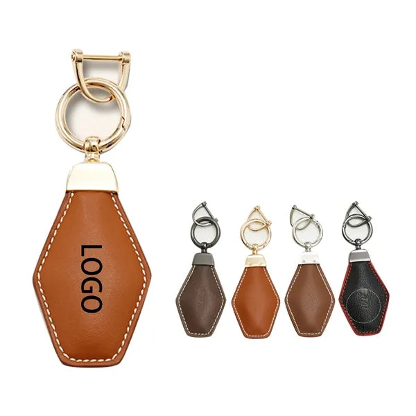 Metal Keychain with Personalized Logo Leather Key .
