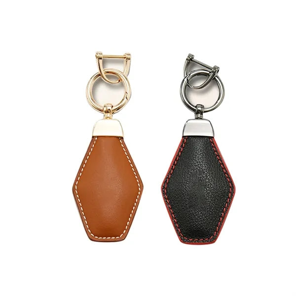 Metal Keychain with Personalized Logo Leather Key .