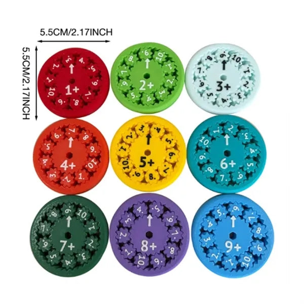 9pcs Math Fact Fidget Spinners