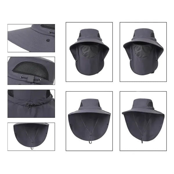 UPF 50+ Sun Protection Wide Brim Bucket Hat