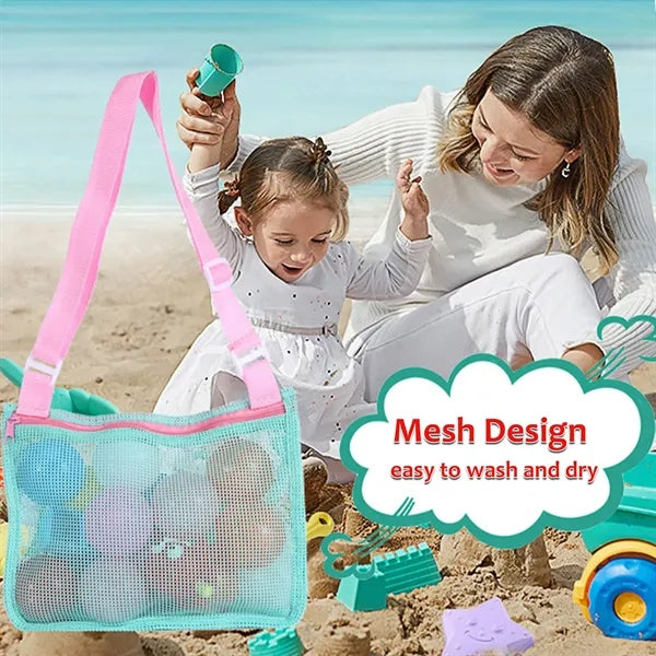 Adjustable Colorful Mesh Beach Bag For Outdoor