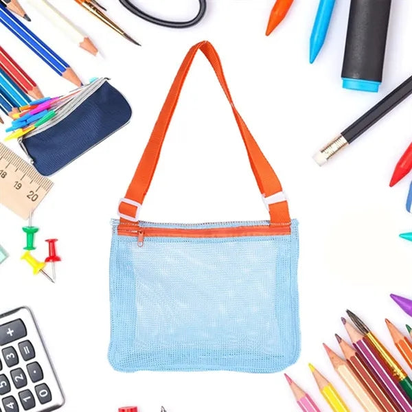 Adjustable Colorful Mesh Beach Bag For Outdoor
