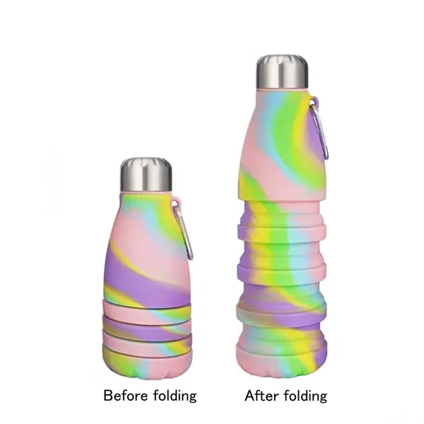 18.5oz Foldable Sports Bottles With Carabiner