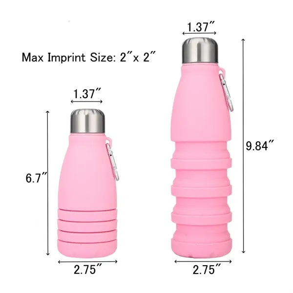 18.5oz Foldable Sports Bottles With Carabiner