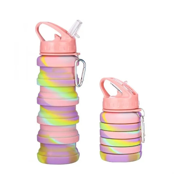 16oz Collapsible Water Bottle With Straw
