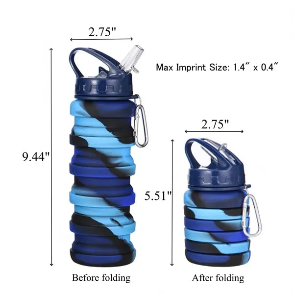 16oz Collapsible Water Bottle With Straw
