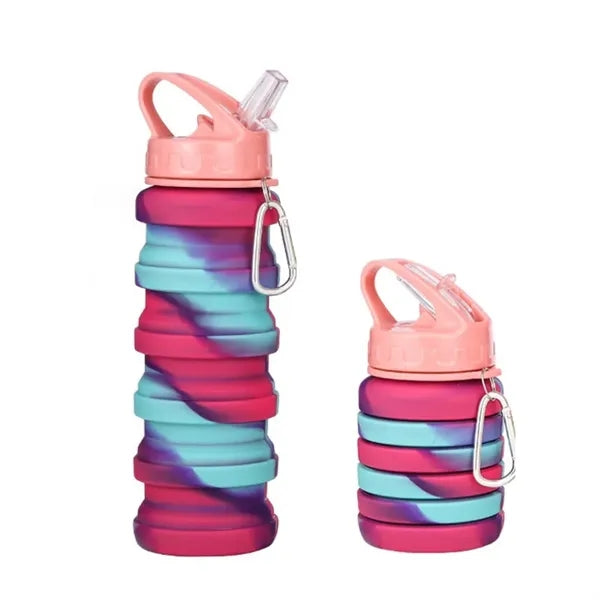 16oz Collapsible Water Bottle With Straw
