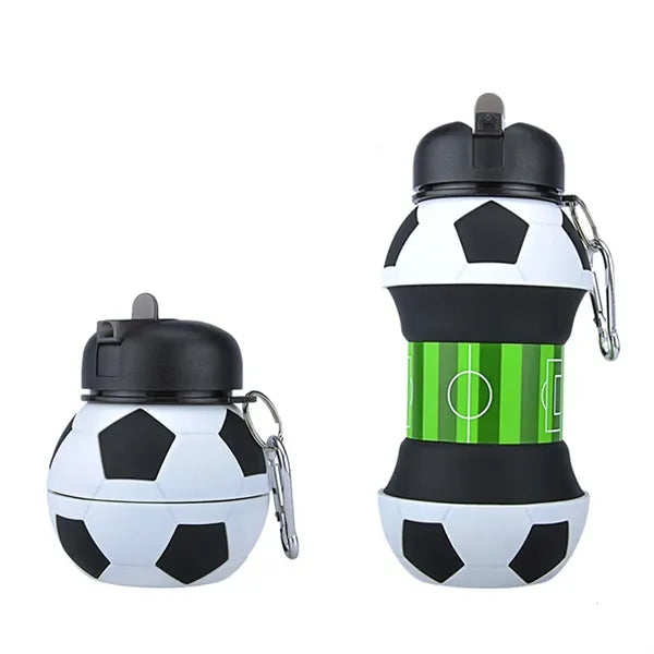 Art Clip-On Collapsible Silicone Ball Water Bottle For Kids