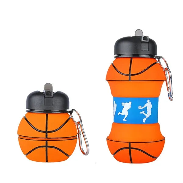 Art Clip-On Collapsible Silicone Ball Water Bottle For Kids