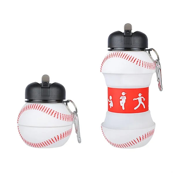 Art Clip-On Collapsible Silicone Ball Water Bottle For Kids
