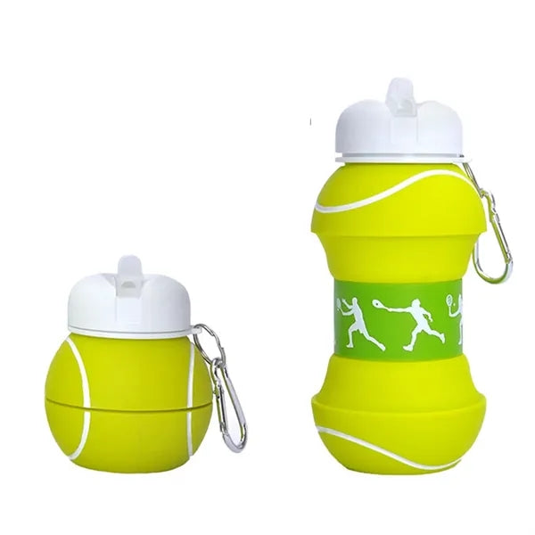 Art Clip-On Collapsible Silicone Ball Water Bottle For Kids
