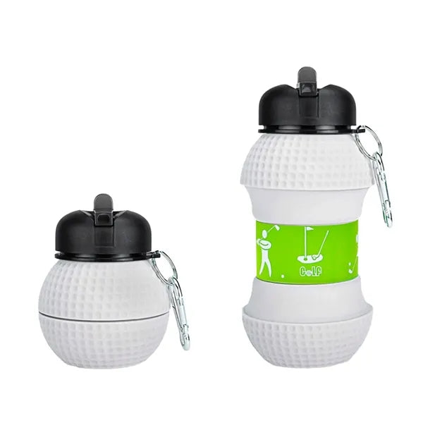 Art Clip-On Collapsible Silicone Ball Water Bottle For Kids