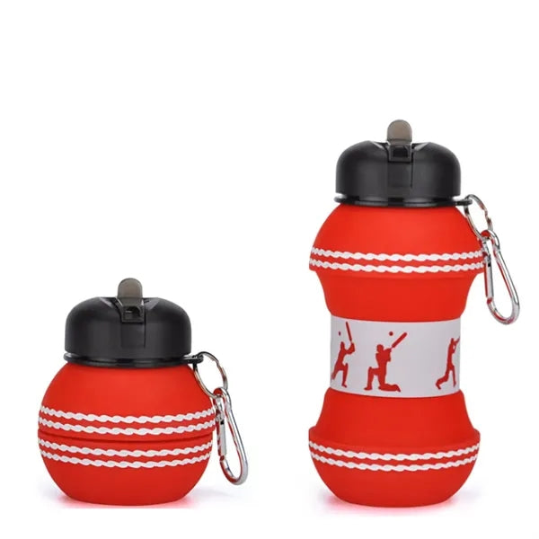 Art Clip-On Collapsible Silicone Ball Water Bottle For Kids