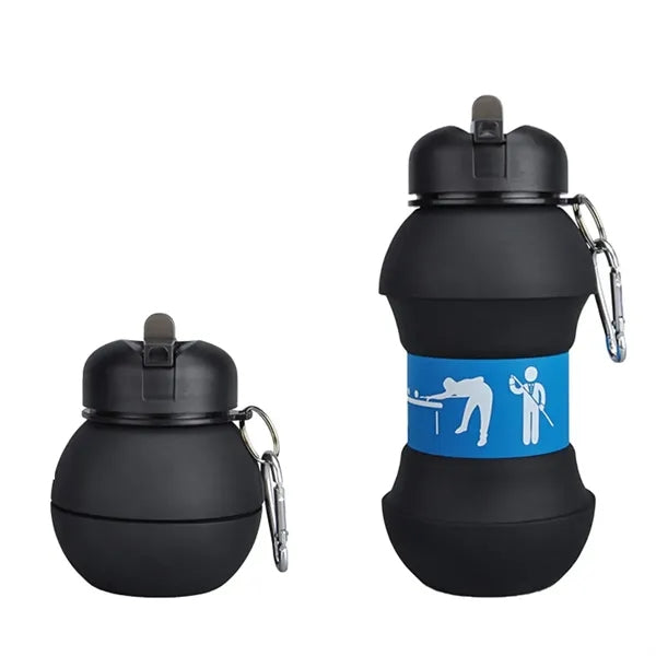 Art Clip-On Collapsible Silicone Ball Water Bottle For Kids