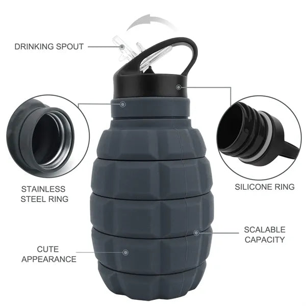 Silicone Collapsible Grenade Water Bottle
