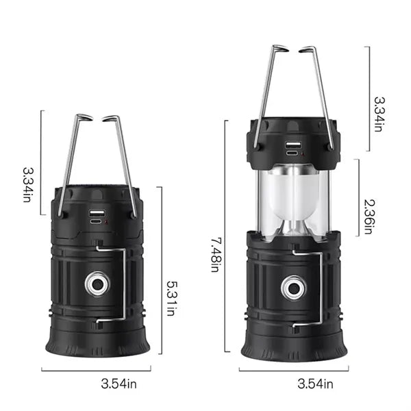 Usb Solar Portable Led Flashlight Rechargeable