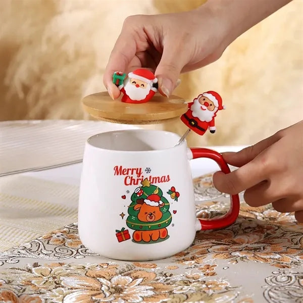 Santa Claus Mug Embossed Ceramic Coffee Cup