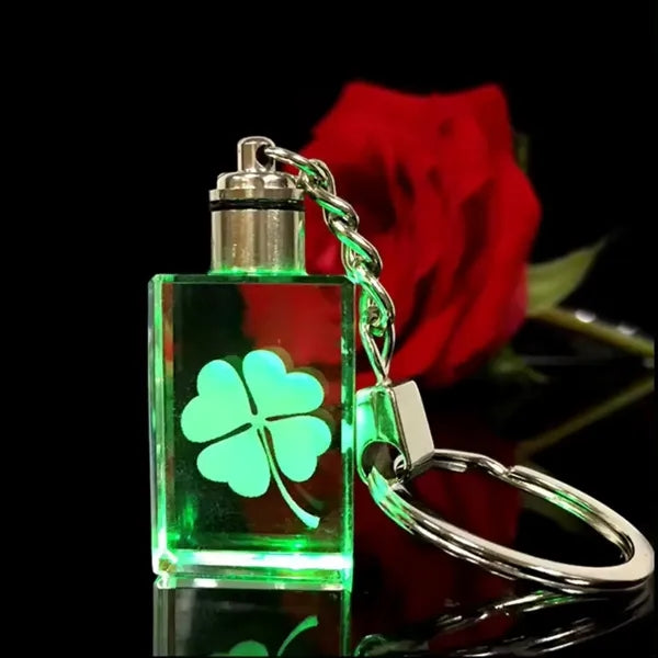 Cuboid Shaped LED Light Crystal Keychain