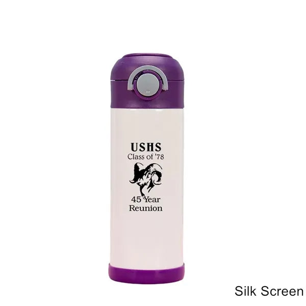 12 oz Stainless Steel Vacuum Insulated Kids Straw Bottle