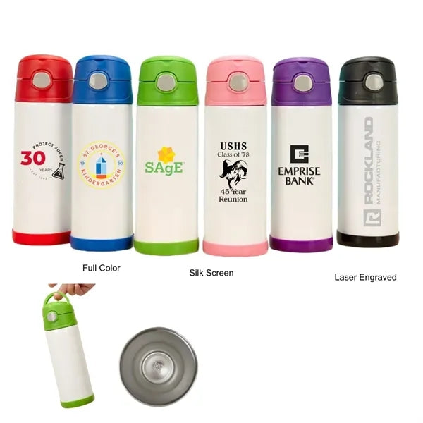 12 oz Stainless Steel Insulated Kids Bottle WIth Handle
