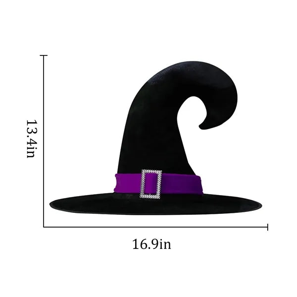 Witch Hat Angle Black Webbing Plus Silver Buckle Halloween