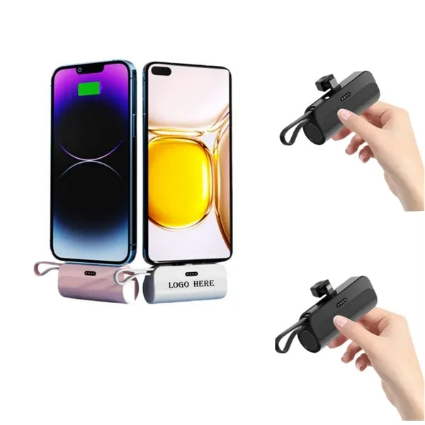 Mini 2000mAh Power Bank with Built in Cables