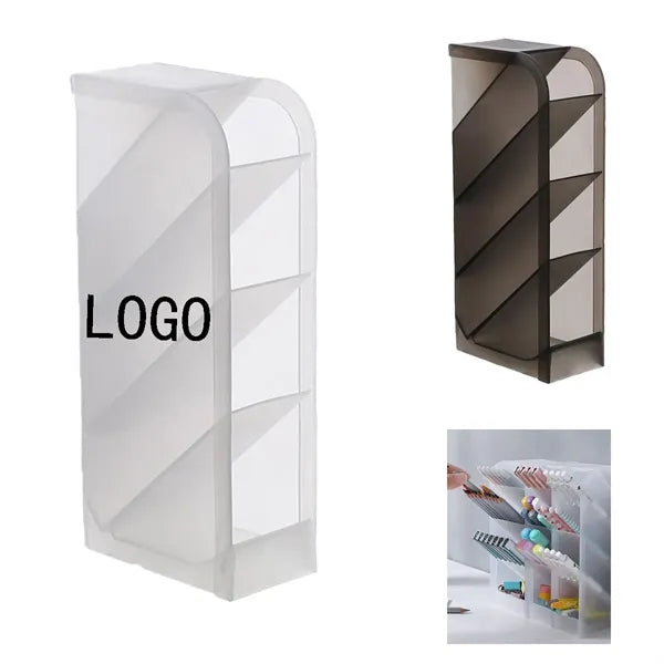 Multi-functional Desktop Clear Frosted Slant Pen Holder