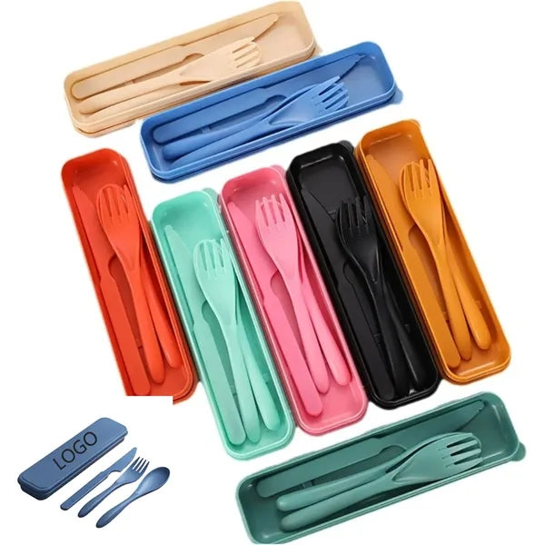 3-in-1 Wheat Straw Cutlery Set: Knife, Fork & Spoon
