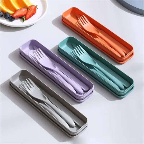 3-in-1 Wheat Straw Cutlery Set: Knife, Fork & Spoon