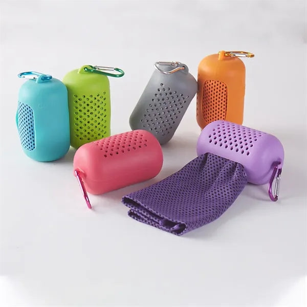 Cooling Sports Towel With Silicone Storage