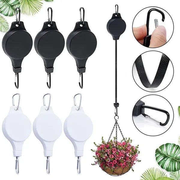 Retractable Plant Hanger Pulley with Rope