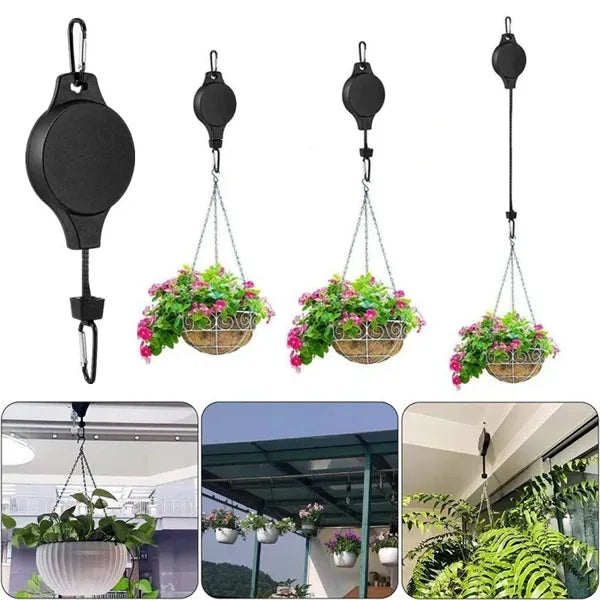 Retractable Plant Hanger Pulley with Rope