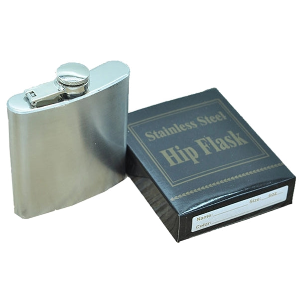 Stainless Steel 6oz Hip Flask Flagon Whiskey Wine Pot Bottle