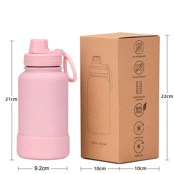 22 Oz Insulated Sports Water Bottle with non-slip base