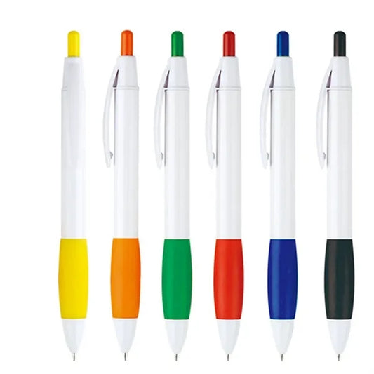 Colorful Plastic Ballpoint Pen with Rubber Grip