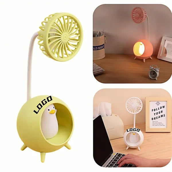 Mini electric fan with night light