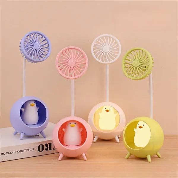 Mini electric fan with night light