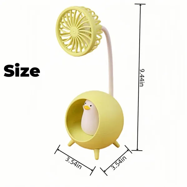 Mini electric fan with night light