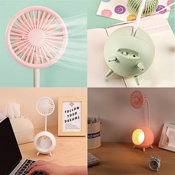 Mini electric fan with night light