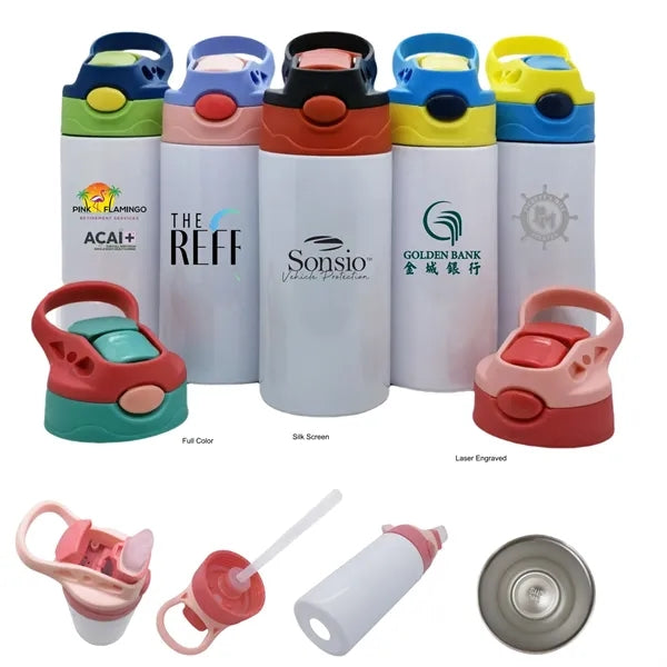12 oz Stainless Steel Kids Flip-It Reflex Travel Cup Bottle