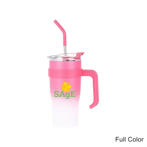 30 oz Tumbler Stainless Steel Double Wall Mug Straw and Lid